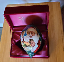 Ne Qwa Art Reverse Painted Christmas Ornament MILK AND COOKIES FOR SANTA Signed picture