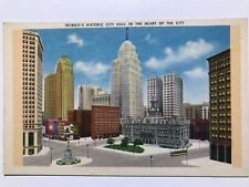 1940 Detroit’s Historic City Hall In The Heart Of The City Postcard picture
