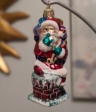 Christopher Radko Secret Santa' Little Gem Santa On Rooftop VINTAGE Ornament picture