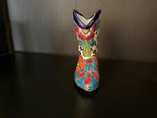 Authentic Talavera Ceramic Cowboy Boot - Small picture