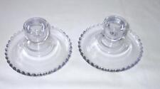 Pair Candlewick Viennese Blue by Imperial Glass Ohio 1937-1940 Candle Holders picture