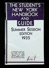 1935 The Student's New York Handbook & Guide & Diary Summer Session Vintage 1935 picture