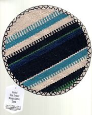 ThirstyStone Blue Striped Woven Cotton Trivet, NEW 8.25