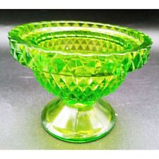 Vintage Viking Glass Green Diamond Point Fairy Lamp Candle Holder BOTTOM ONLY picture