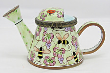 Garden Watering Can Enamel Trinket Box Bumble Bees and Lady Bugs Kelvin Chen picture