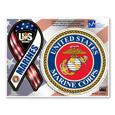 Marines 2pk Combo Magnets - Mini Ribbon & Circle ~ Officially Licensed USMC Logo picture