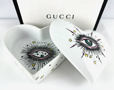 Gucci NIB Auth Richard Ginori White Porcelain Heart Box Star Eye Print Tray picture
