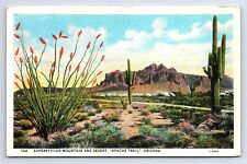 Postcard Superstition Mountain Desert Apache Trail Arizona AZ picture