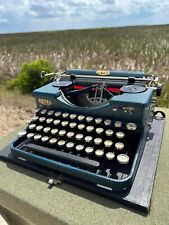Vintage 1929 Alligator Blue Royal P Typewriter WORKING W/ NEW RIBBON & CASE  picture