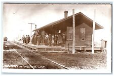 c1960's Motor Car Lone Tree Iowa Vintage Train Depot Station RPPC Photo Postcard picture