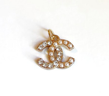 Designer Vintage Pearl and Rhinestone Button Zipper Pull STAMPED picture