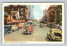 Windsor ON-Ontario Canada, Ouelette Avenue, Storefronts, Vintage Postcard picture