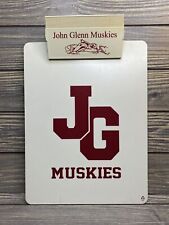 Vintage  John Glenn Muskies Morco White Plastic Clipboard Maroon Logo picture