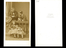 Disderi, Paris, Vintage Family Portrait Albumen Print CDV. Albu Print picture
