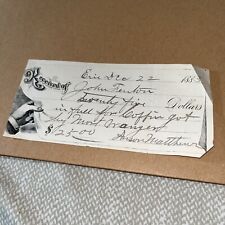 1883 Receipt to Erie Illinois Attorney for $25 for Coffin from Anson Matthews IL picture