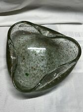 MCM Murano Style Art Glass Controlled Bubble Copper Ashtray Bowl picture
