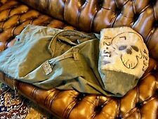 Vintage Us Military Duffel Bag Handpainted Skull And Bones picture