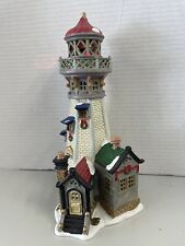 Lemax Village Porcelain Stony Point Lighthouse Rotating Beacon 2002 Tested Works picture