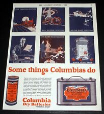 1923 OLD MAGAZINE PRINT AD, COLUMBIA DRY BATTERIES, SOME THINGS COLUMBIANS DO picture