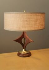 MID CENTURY DANISH MODERN WALNUT TABLE LAMP 1950'S VTG COOL GOOD DESIGN MCM picture