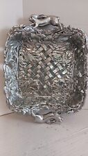 Vintage 1999 Arthur Court Aluminum Casssrole Holder Bread Basket Rabbit Handles picture
