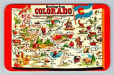 CO-Colorado, General Greetings, Map, Roads, Destination, Vintage Postcard picture