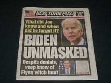 2020 MAY 14 NEW YORK POST NEWSPAPER - BIDEN UNMASKED - FLYNN WITCH HUNT picture