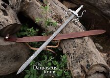 Famous Damascus Steel Long Medieval Battle Ready Replica Legend Of Zorro Sword picture