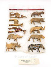 Sealed Set of 10 Wildlife Animals of Kenya Hand Carved Wood picture