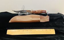 Vintage Cutco 1769 Serrated Fixed Blade Hunting Knife With Brown Leather Sheath picture