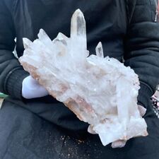 9.96lb Natural Rare White Clear Quartz Cluster Crystal Backbone Mineral Specimen picture