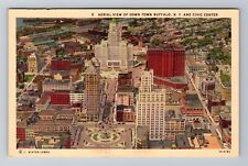 Buffalo NY-New York, Aerial Of Down Town Building, Antique, Vintage Postcard picture