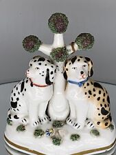 2 Dalmatians Porcelain Figurine Antique Vion & Baury Dogs Hand Painted Vintage picture