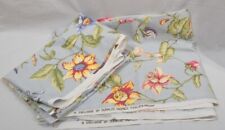 Beautiful Vtg Duralee Fabric Blue Floral Cotton Print (3) Remnants Fabric 52