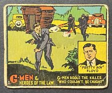 1936 Gum G-Men & Heroes of the Law #1 Riddle The Killer Pretty Boy Floyd PR picture