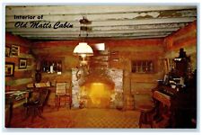 c1960 Old Matts Cabin Main Room Harold Bell Shepherd Hill Missouri MO Postcard picture