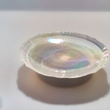 Mid Century Modern Murano Glass Swirl Oval Scalloped Bowl picture