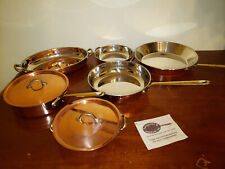 Vintage 9 Piece Copper Pots / Pans Cookware Set / Kitchenware / Great Condition picture