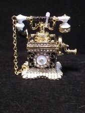 Vintage Telephone Rhinestones & Gold Trim Jewelry Trinket Box # 2189165 NWT picture