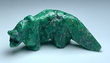 1990’s Native Zuni Carved Turquoise Wolf Fetish 1.52” Long picture