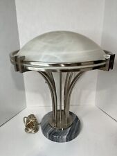 Vintage Rare Flying Saucer Lamp With Solid Marble Base Heavy Solid Beautiful picture