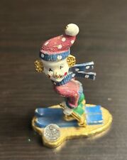 Spoontiques Pewter Skiing Happy Clown Figurine KM1421 Metal Gold Tone Excellent picture