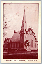 Arcade New York c1906 Postcard Congregational Church picture