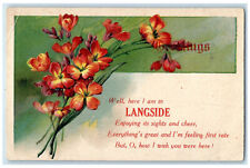 1914 Langside Winnipeg Manitoba Canada Embossed Floral Posted Postcard picture