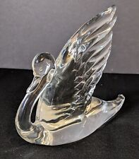 Vintage HEISEY Heavy Clear Glass Swan Figurine 7