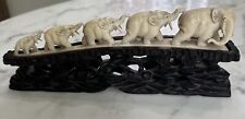 Vintage Asian Carved Five Elephant Train picture