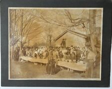 c.1900 Centenarian BIRTHDAY Gathering GHOST image DOG antique Cabinet Card picture