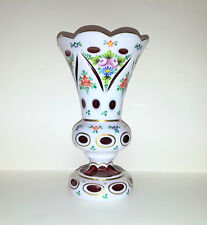 Bohemian Crystalex Decorative Vase HandMade Porcelain overlay Czech Republic NEW picture