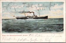 Vintage 1904 German Steamship Postcard 