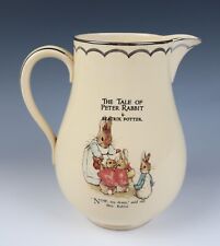 RARE Wedgwood Beatrix Potter Peter Rabbit Yellow Cane Ware Pottery Jug Pitcher picture